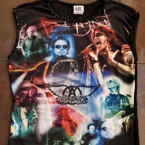 Aerosmith Women's Multicolored Tank Top with Lace Back Size Med/Large